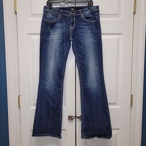Rerock for Express Medium Wash Blue Bootcut Jeans, Size 12R